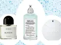 Drei Parfümflaschen: Byredo Blanche, Maison Margiela Replica Bubble Bath, Nivea.