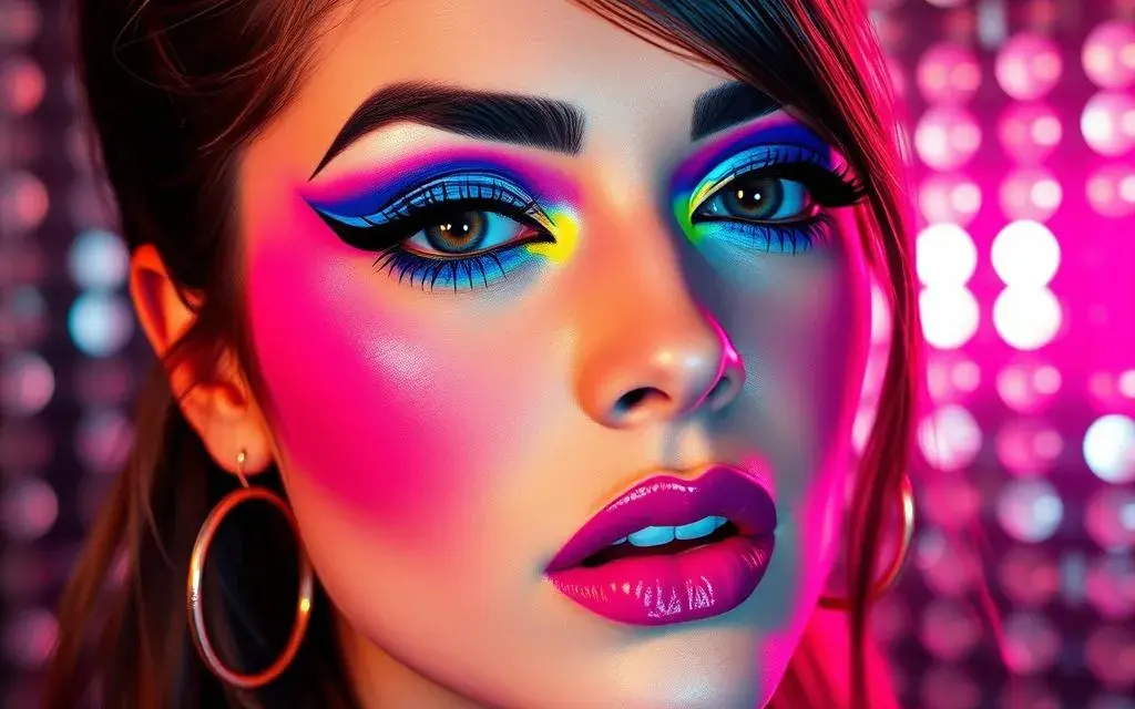 Original 80er Jahre Make-up: Mutige Farben & Drama meistern
